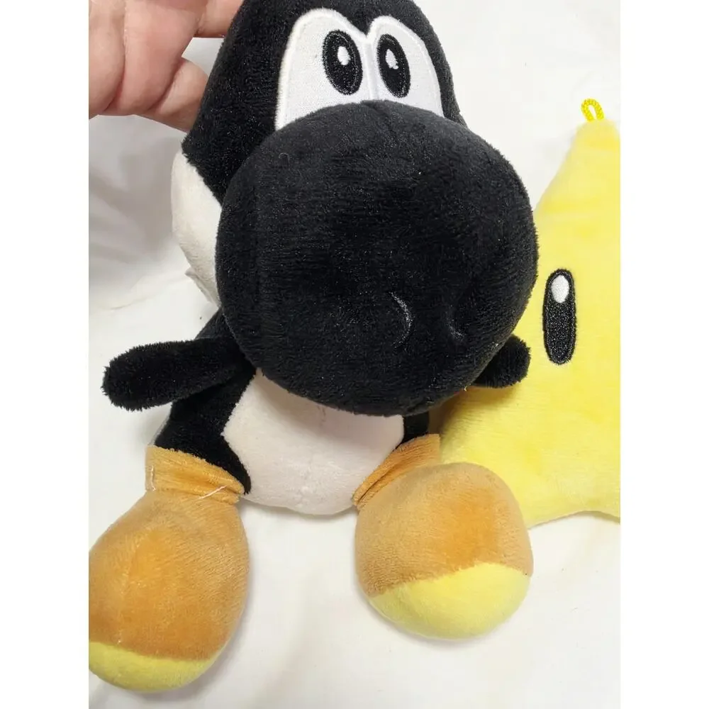 Mario Bros. Yoshi Black Plush Star Nintendo Set Of 2 Limited Edition Hanging Dec